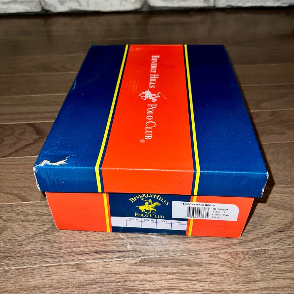 Beverly Hills Polo Club Boys Hiker Boots Tan Size 1 New in Box